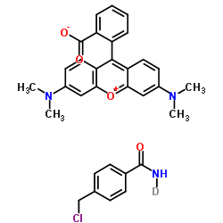 2-[3,6-Bis(dimethylamino)-9-xantheniumyl]benzoate-4-(chloromethyl)(N-2H1)benzamide (1:1)结构式