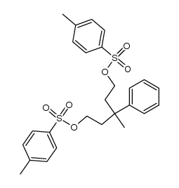 3-Methyl-1,5-bis(4-methylphenylsulfonyloxy)-3-phenylpentan结构式