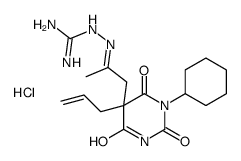 Barbituric acid, 5-acetonyl-5-allyl-1-cyclohexyl-, 5-amidinohydrazone,hydrochloride Structure