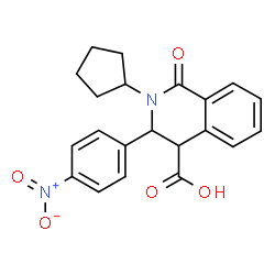 2-Cyclopentyl-3-(4-nitrophenyl)-1-oxo-1,2,3,4-tetrahydro-4-isoquinolinecarboxylic acid Structure