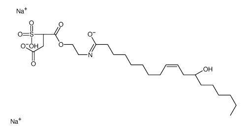 disodium,4-[2-[[(Z,12R)-12-hydroxyoctadec-9-enoyl]amino]ethoxy]-4-oxo-3-sulfonatobutanoate结构式