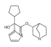 (3R)-1-azabicyclo[2.2.2]oct-3-yl (2S)-cyclopentyl(hydroxy)2-thienylacetate结构式