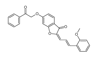 2-[3-(2-methoxyphenyl)prop-2-enylidene]-6-phenacyloxy-1-benzofuran-3-one Structure