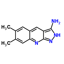 6,7-dimethyl-1H-pyrazolo[3,4-b]quinolin-3-amine结构式