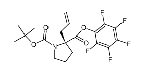 (R)-N-(tert-butoxycarbonyl)-2-allylproline pentafluorophenyl ester结构式