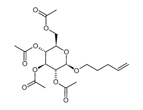 n-pent-4-enyl 2,3,4,6-tetra-O-acetyl-β-D-glucopyranoside结构式