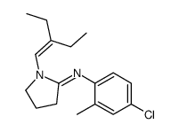 N-(4-chloro-2-methylphenyl)-1-(2-ethylbut-1-enyl)pyrrolidin-2-imine结构式