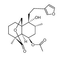 (8R)-19-Oxo-15,16:19,20-diepoxylabda-13(16),14-diene-6β,9-diol 6-acetate结构式