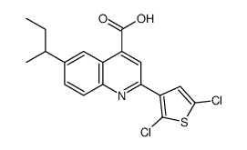 6-butan-2-yl-2-(2,5-dichlorothiophen-3-yl)quinoline-4-carboxylic acid结构式