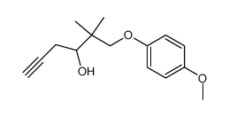 1-(4-methoxyphenoxy)-2,2-dimethylhex-5-yn-3-ol Structure