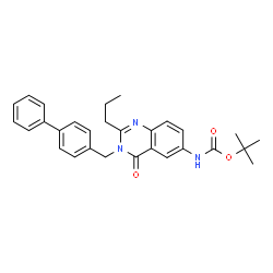 Carbamic acid, [3-([1,1-biphenyl]-4-ylmethyl)-3,4-dihydro-4-oxo-2-propyl-6-quinazolinyl]-, 1,1-dimethylethyl ester (9CI)结构式