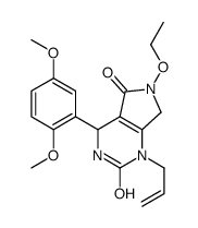4-(2,5-dimethoxyphenyl)-6-ethoxy-1-prop-2-enyl-4,7-dihydro-3H-pyrrolo[3,4-d]pyrimidine-2,5-dione结构式