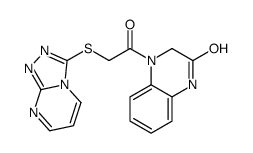 2(1H)-Quinoxalinone,3,4-dihydro-4-[(1,2,4-triazolo[4,3-a]pyrimidin-3-ylthio)acetyl]-(9CI) structure