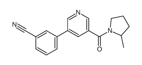 3-[5-(2-methylpyrrolidine-1-carbonyl)pyridin-3-yl]benzonitrile Structure
