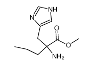 2-amino-2-(1(3)H-imidazol-4-ylmethyl)-pentanoic acid methyl ester结构式