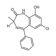 7-chloro-9-hydroxy-3-methyl-5-phenyl-1,3-dihydro-benzo[e][1,4]diazepin-2-one Structure