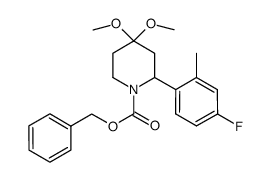 1-benzyloxycarbonyl-2-(4-fluoro-2-methylphenyl)-4,4-dimethoxy-piperidine结构式