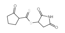Cyclopentanecarbodithioic acid, 2-oxo-,2,5-dioxo-3-pyrrolidinyl ester Structure