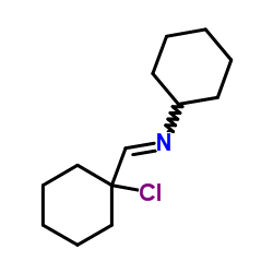 (E)-1-(1-Chlorocyclohexyl)-N-cyclohexylmethanimine Structure