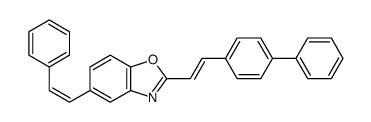 5-(2-phenylethenyl)-2-[2-(4-phenylphenyl)ethenyl]-1,3-benzoxazole Structure