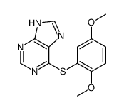 6-(2,5-dimethoxyphenyl)sulfanyl-7H-purine结构式