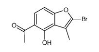 1-(2-bromo-4-hydroxy-3-methyl-benzofuran-5-yl)-ethanone结构式