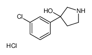 3-(3-chlorophenyl)pyrrolidin-3-ol,hydrochloride Structure