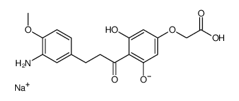 sodium,2-[4-[3-(3-amino-4-methoxyphenyl)propanoyl]-3,5-dihydroxyphenoxy]acetate Structure