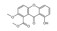 8-Hydroxy-2-methoxy-9-oxo-9H-xanthene-1-carboxylic acid methyl ester结构式