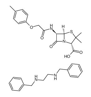 6β-(2-p-tolyloxy-acetylamino)-penicillanic acid, salt with N,N'-dibenzyl-ethylenediamine Structure