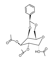 4,6-Di-O-benzylidene-1,2,3-tri-O-acetyl-β-D-galactopyranose structure