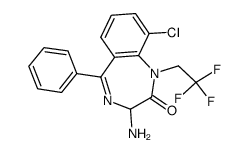 3-amino-9-chloro-2-oxo-5-phenyl-1-(2,2,2-trifluoroethyl)-2,3-dihydro-1H-1,4-benzodiazepine结构式