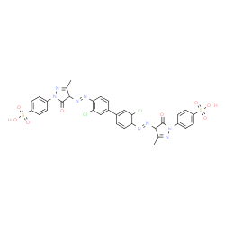 4,4'-[(3,3'-dichloro[1,1'-biphenyl]-4,4'-diyl)bis[azo(4,5-dihydro-3-methyl-5-oxo-1H-pyrazole-4,1-diyl)]]bis[benzenesulphonic] acid结构式