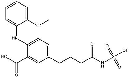 2-[(2-Methoxyphenyl)amino]-5-[4-oxo-4-(sulfoamino)butyl]benzoic acid结构式