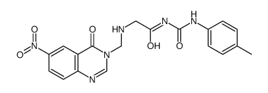 N-[(4-methylphenyl)carbamoyl]-2-[(6-nitro-4-oxo-quinazolin-3-yl)methyl amino]acetamide结构式