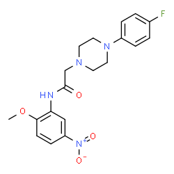 2-[4-(4-FLUOROPHENYL)PIPERAZINO]-N-(2-METHOXY-5-NITROPHENYL)ACETAMIDE结构式