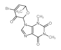 9-(4-bromo-6-methyl-3-oxo-6H-pyran-2-yl)-1,3-dimethyl-purine-2,6-dione Structure