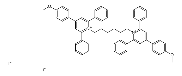 4-(4-methoxyphenyl)-1-[6-[4-(4-methoxyphenyl)-2,6-diphenylpyridin-1-ium-1-yl]hexyl]-2,6-diphenylpyridin-1-ium,diiodide结构式