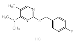 2-[(4-fluorophenyl)methylsulfanyl]-N,N,5-trimethyl-pyrimidin-4-amine结构式
