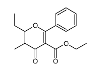 ethyl 2-ethyl-3-methyl-4-oxo-6-phenyl-2,3-dihydropyran-5-carboxylate Structure