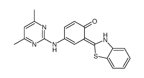 6-(3H-1,3-benzothiazol-2-ylidene)-4-[(4,6-dimethylpyrimidin-2-yl)amino]cyclohexa-2,4-dien-1-one结构式
