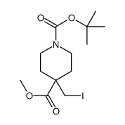 1-O-tert-butyl 4-O-methyl 4-(iodomethyl)piperidine-1,4-dicarboxylate结构式