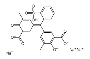 trisodium,5-[(3-carboxy-5-methyl-4-oxocyclohexa-2,5-dien-1-ylidene)-(2-sulfonatophenyl)methyl]-3-methyl-2-oxidobenzoate Structure