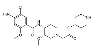 piperidin-4-yl 2-((3S,4R)-4-(4-amino-5-chloro-2-methoxybenzamido)-3-methoxypiperidin-1-yl)acetate结构式