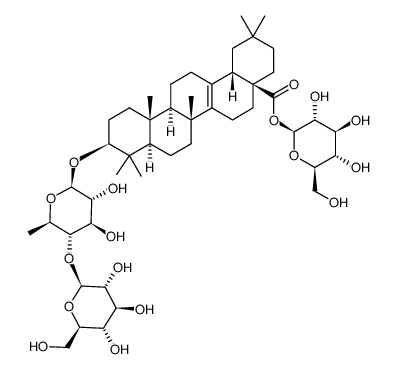 pyrocincholic acid 3β-O-β-D-glucopyranosyl-(1->4)-β-D-quinovopyranosyl-28-O-β-D-glucopyranoside Structure