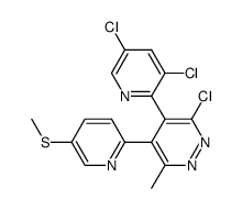 3-chloro-4-(3,5-dichloro-pyridin-2-yl)-6-methyl-5-(5-methylsulfanyl-pyridin-2-yl)-pyridazine结构式