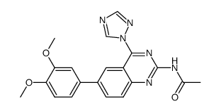 2-acetamido-6-(3,4-dimethoxyphenyl)-4-(1,2,4-triazolyl)-quinazoline结构式