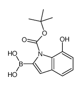 (7-Hydroxy-1-{[(2-methyl-2-propanyl)oxy]carbonyl}-1H-indol-2-yl)b oronic acid Structure