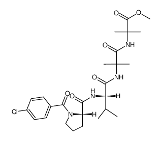 methyl N-4-chlorobenzoyl-L-prolyl-L-valyl-2-methylalanyl-2-methylalaninate结构式