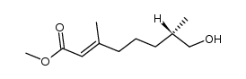methyl (E)-(S)-(-)-3,7-dimethyl-8-hydroxy-2-octenoate结构式